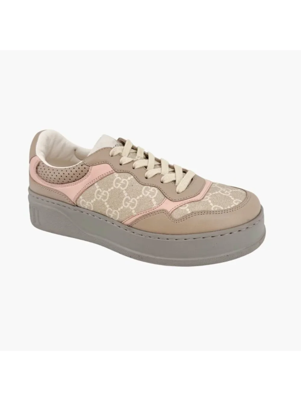Gucci Beige GG Monogram Canvas Dali Platform Sneakers Size 39 US 9 Women